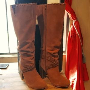 Brown heeled boots